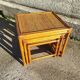 Lot de 3 tables gigognes en rotin