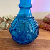 Vintage blue glass carafe