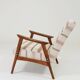 Fauteuil vintage style scandinave lin naturel 1970