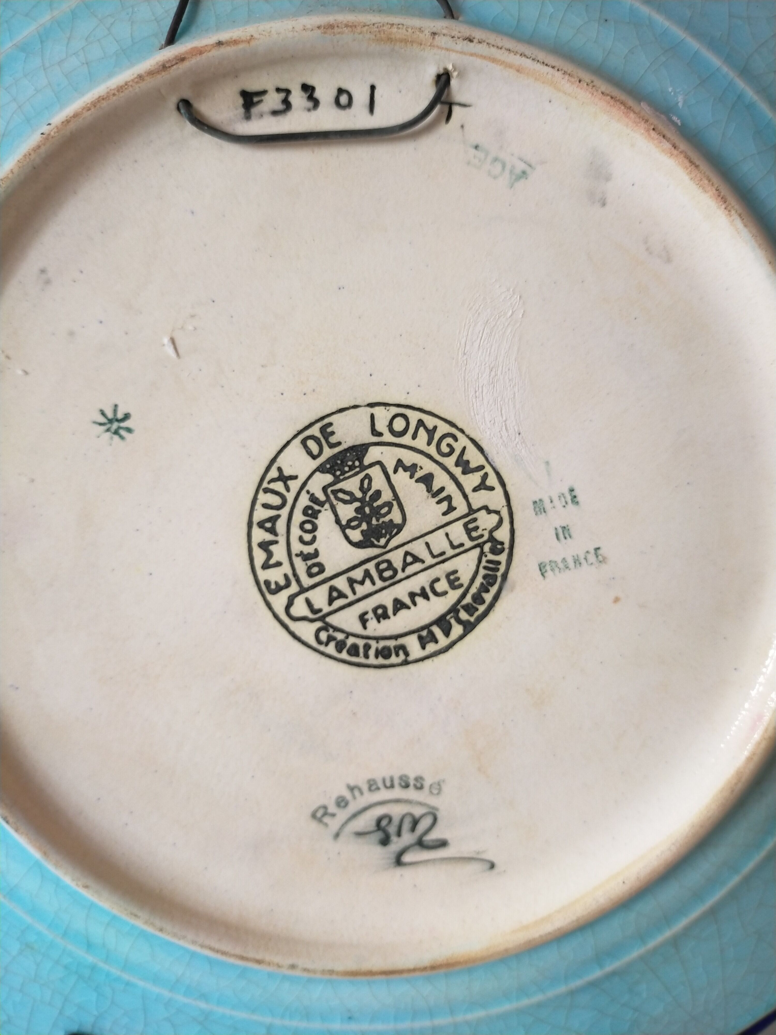 Decorative enamel plate Longwy