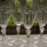 Set of 6 arques crystal champagne flutes. bergamo model.