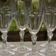 Set of 6 arques crystal champagne flutes. bergamo model.