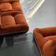 Modular Sofa Incorporated Coffee Table Burnt Orange Velvet