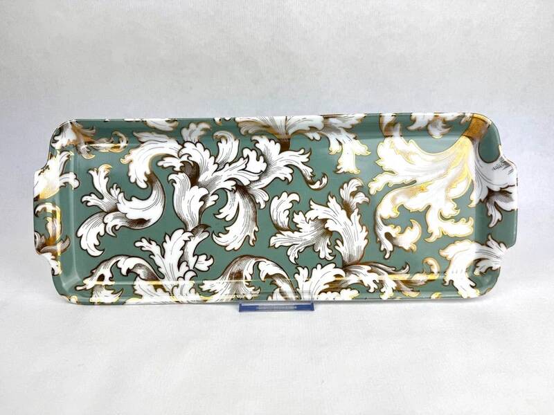 Rectangular Limoges porcelain dish – Geneviève Lethu – “Cipango” decor, 1991