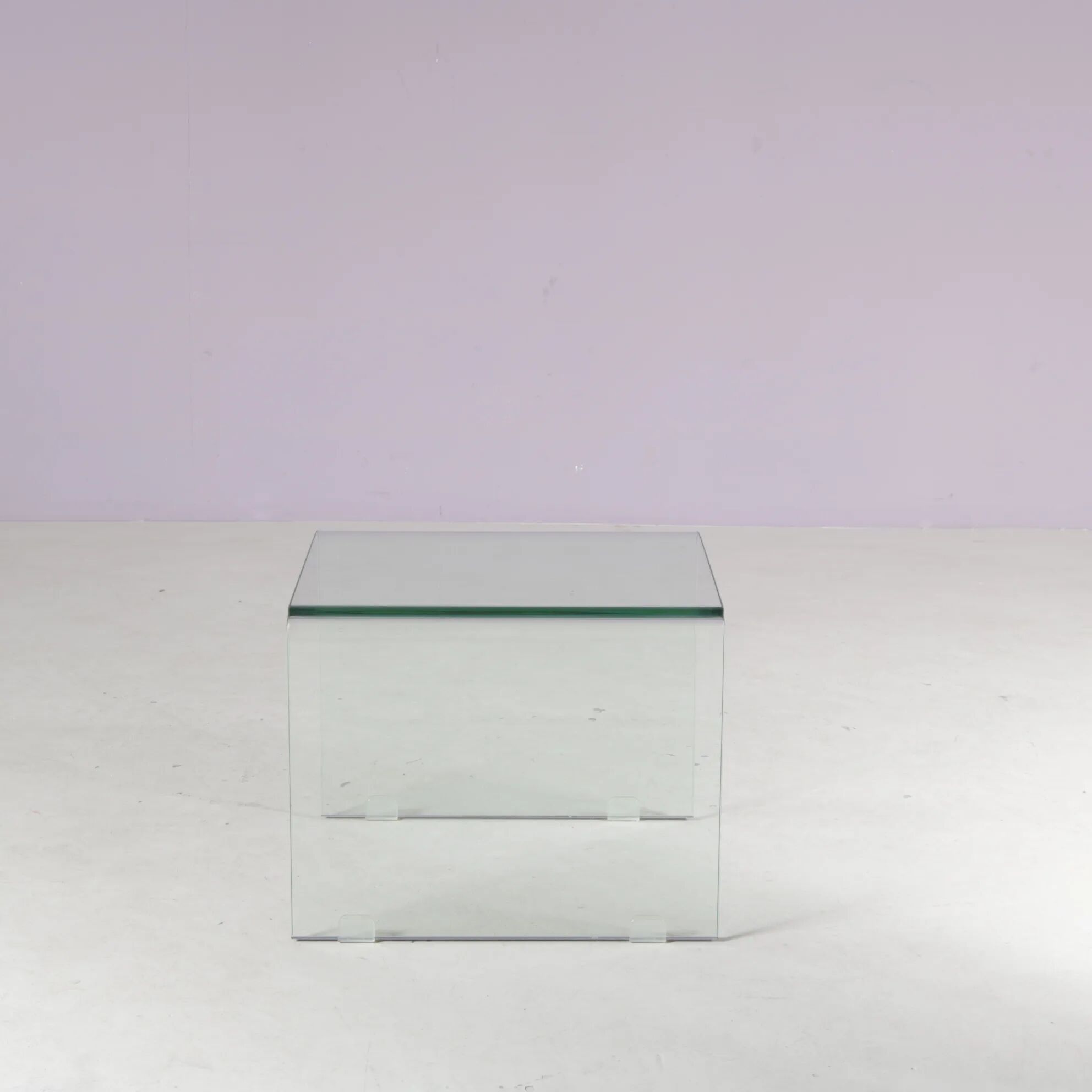 1980s glass "Waterfall" side table by Fiam, Italy
