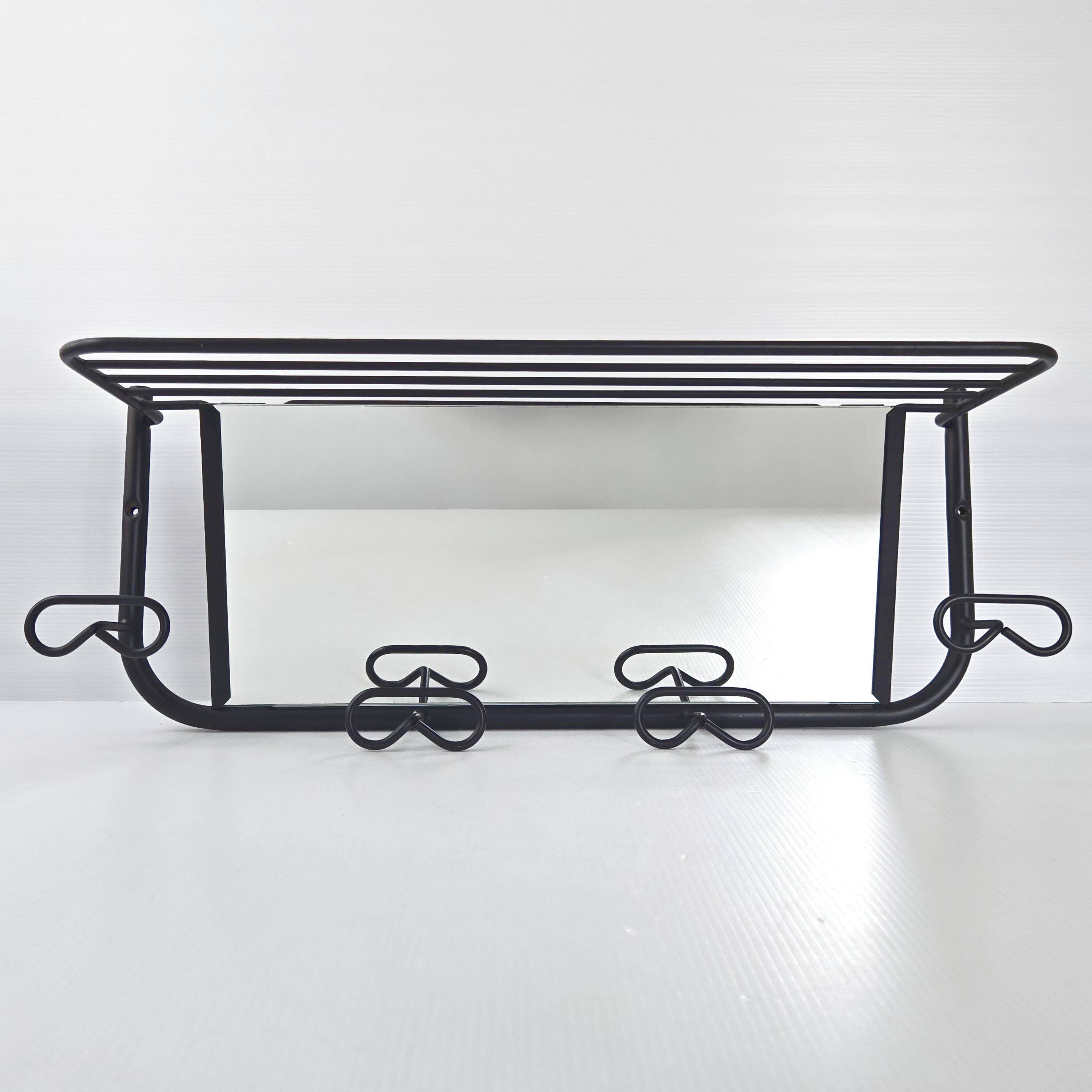 Vintage 1950s coat rack & mirror