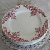 6 Louis XV Boulenger Choisy Le Roi iron earth flat plates, early 20th century