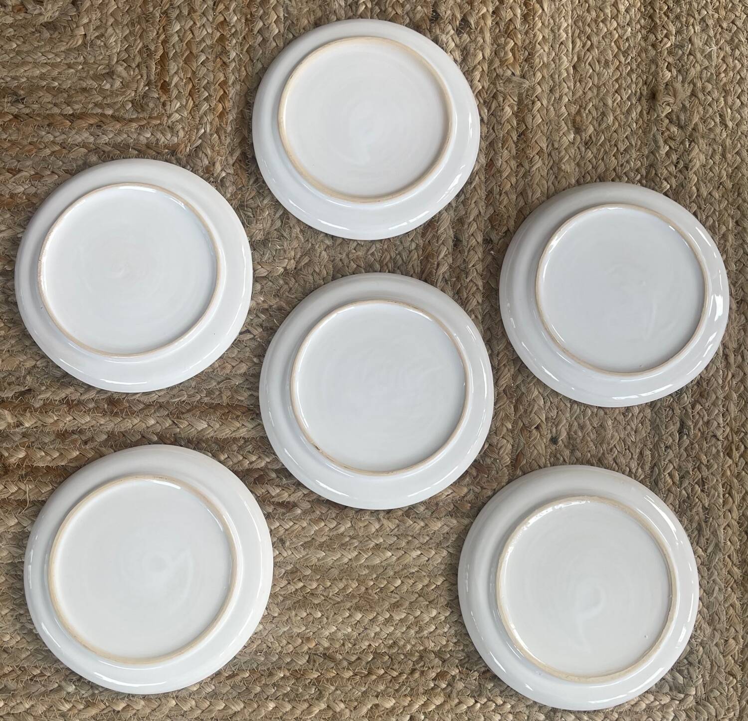 6 glazed ceramic dessert plates