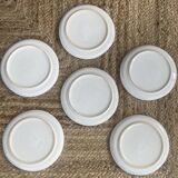 6 glazed ceramic dessert plates