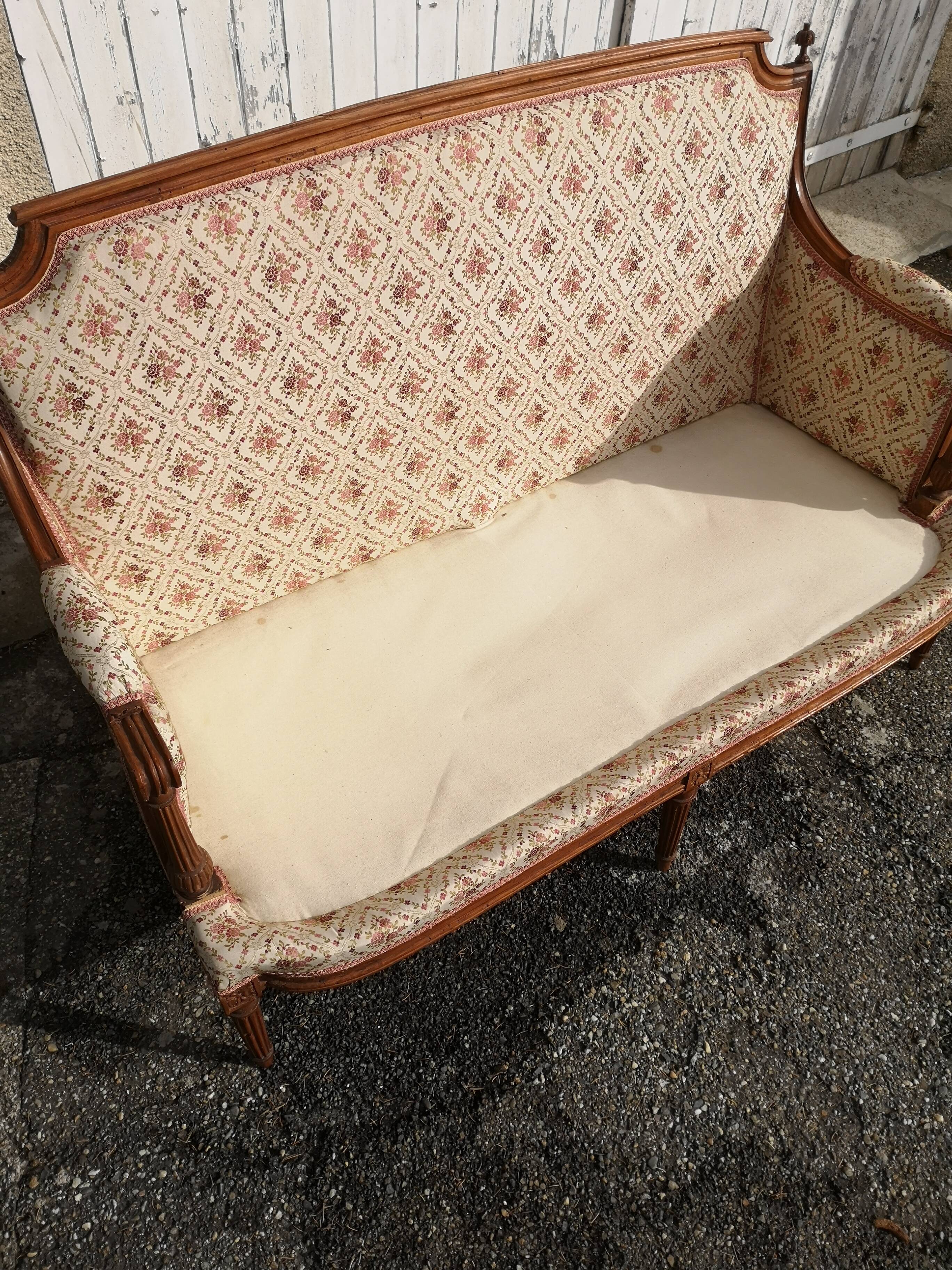 Wooden bench XVIIIth, Louis XVI