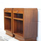 Pair of art deco nightstands, art deco wooden bedside tables, can end
