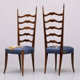 Set ladder back chairs paolo buffa 1950s italy