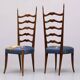 Set ladder back chairs paolo buffa 1950s italy