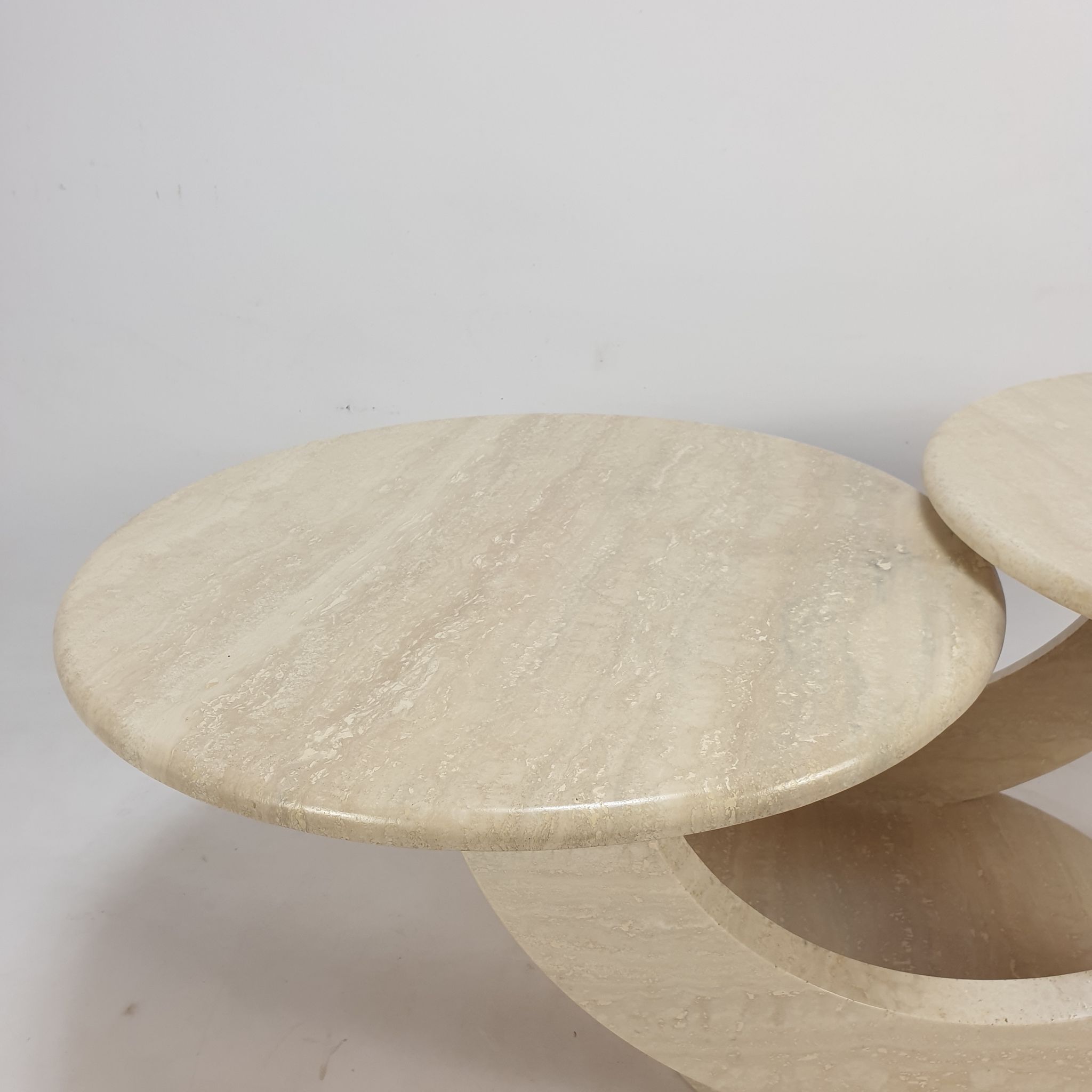 Mid-Century Italian Travertine Coffee Table, 1980s