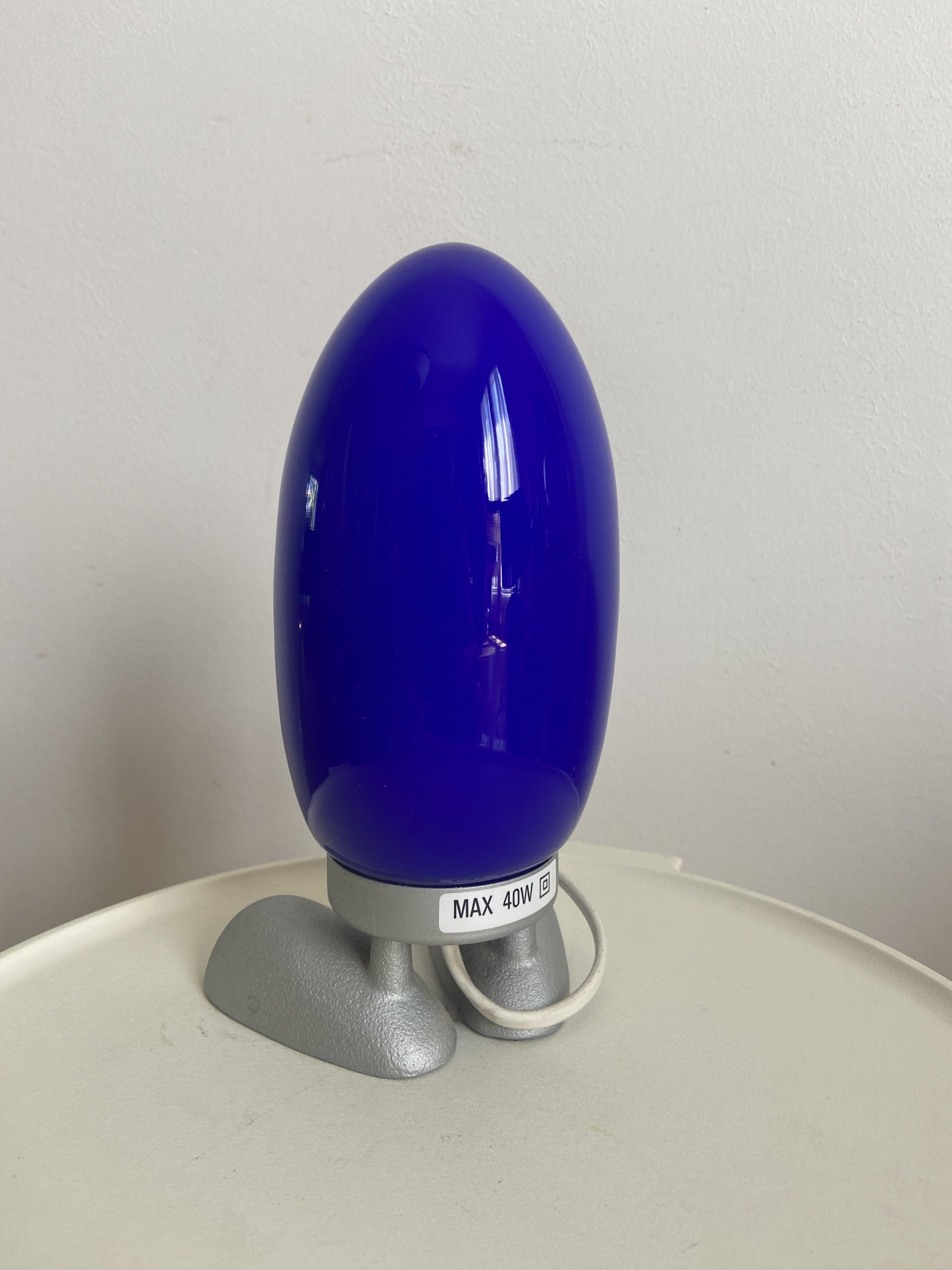 Blue "fjorton" night lamp by tatsuo konno for ikea 1990s
