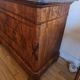 Louis Philippe walnut commode from the 19th century + grey Saint-Anne marble