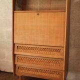Vintage wicker rattan secretary desk