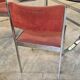 Dining room table + 4 stainless steel and smoked glass chairs 1970