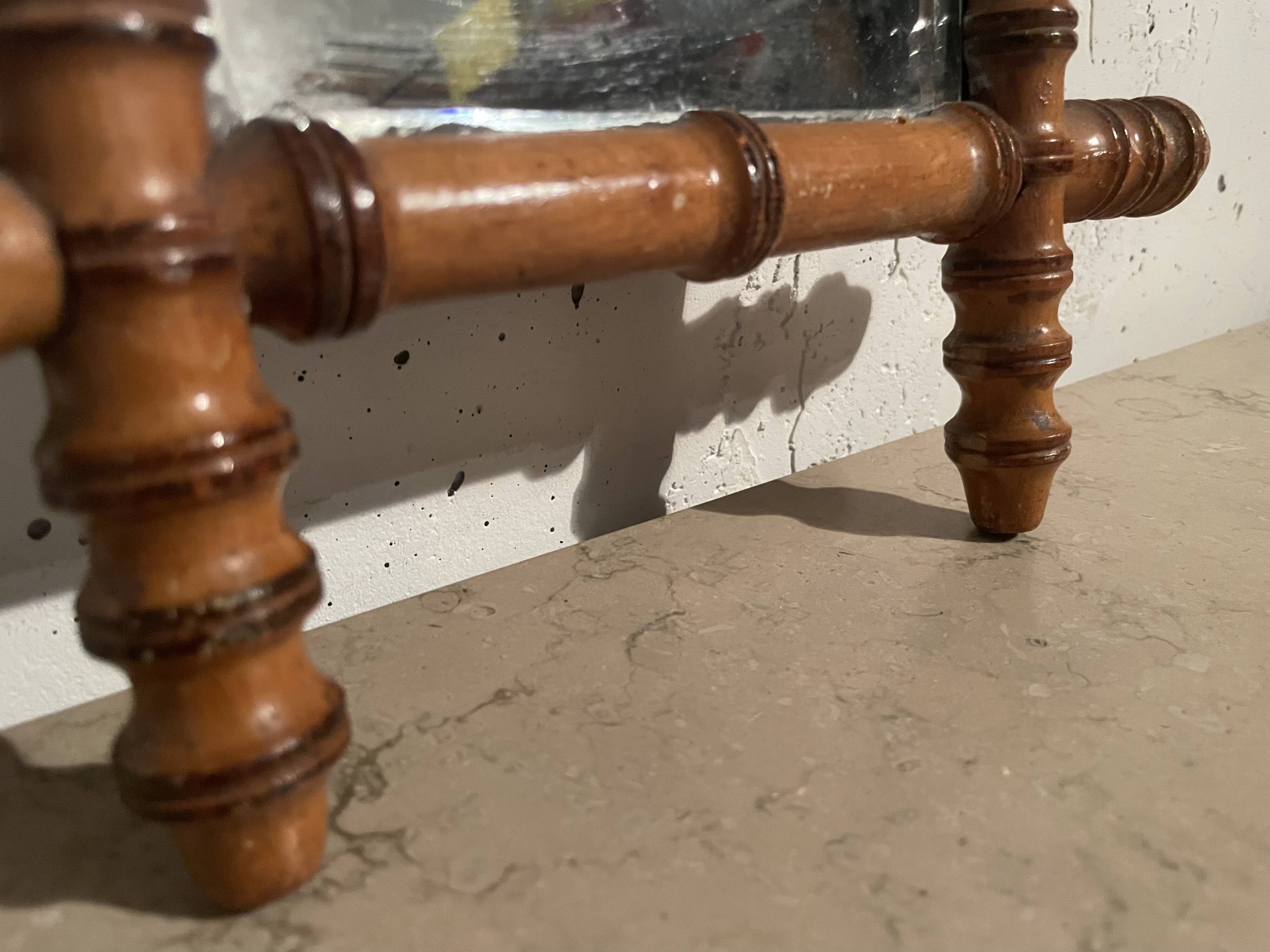 Miroir faux bambou années 40