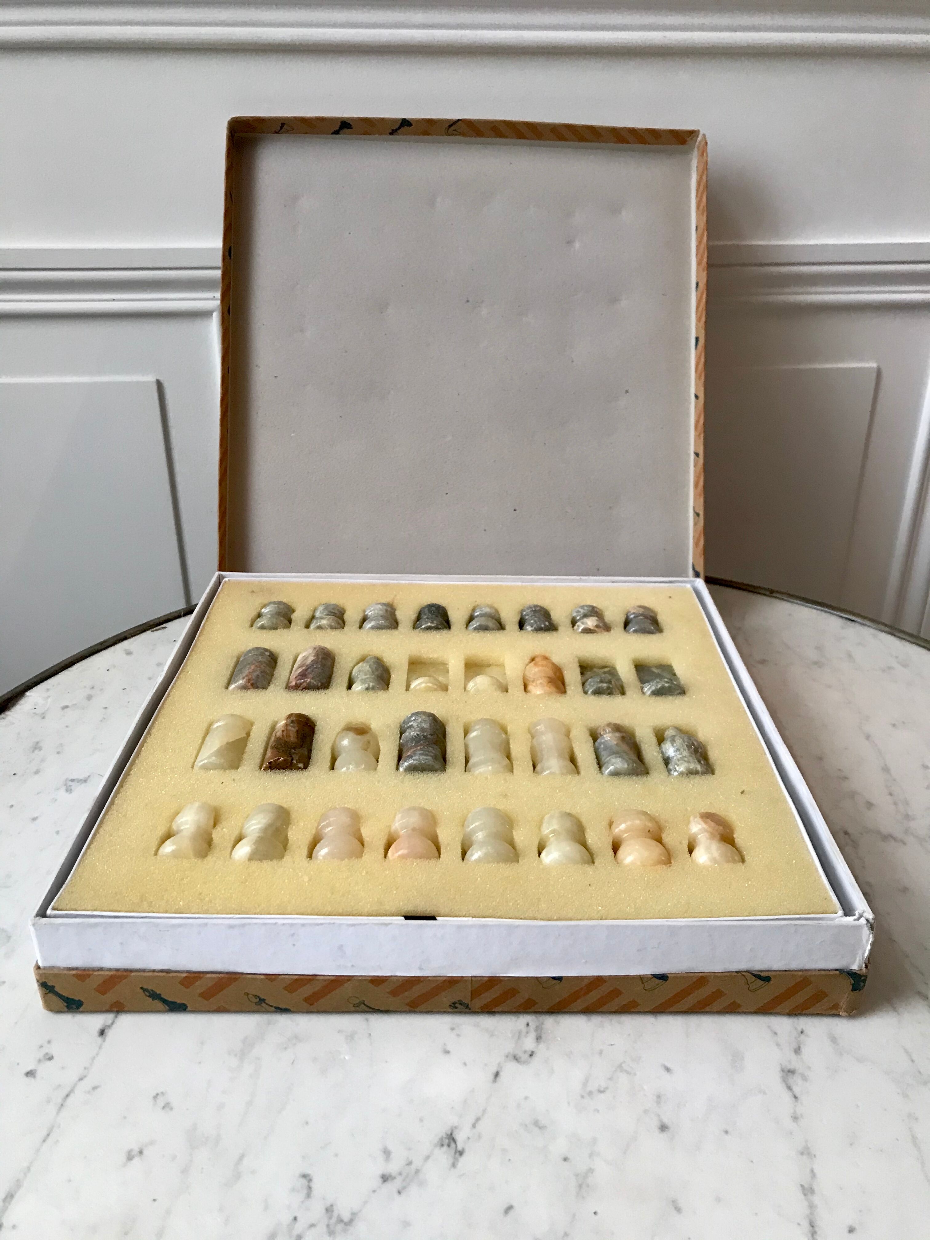Vintage marble chess set 60s