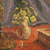 Tableau huile sur nature morte en masonite signé daté 1942