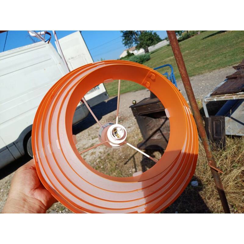 Vintage orange plastic pendant light