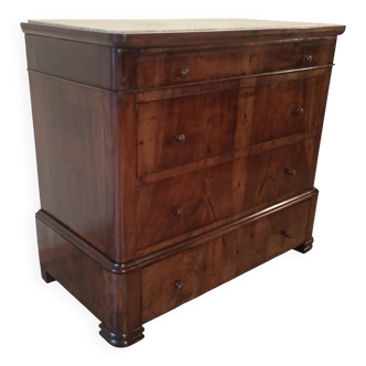 Commode italienne à quatre tiroirs en noyer de la fin du XIXe siècle