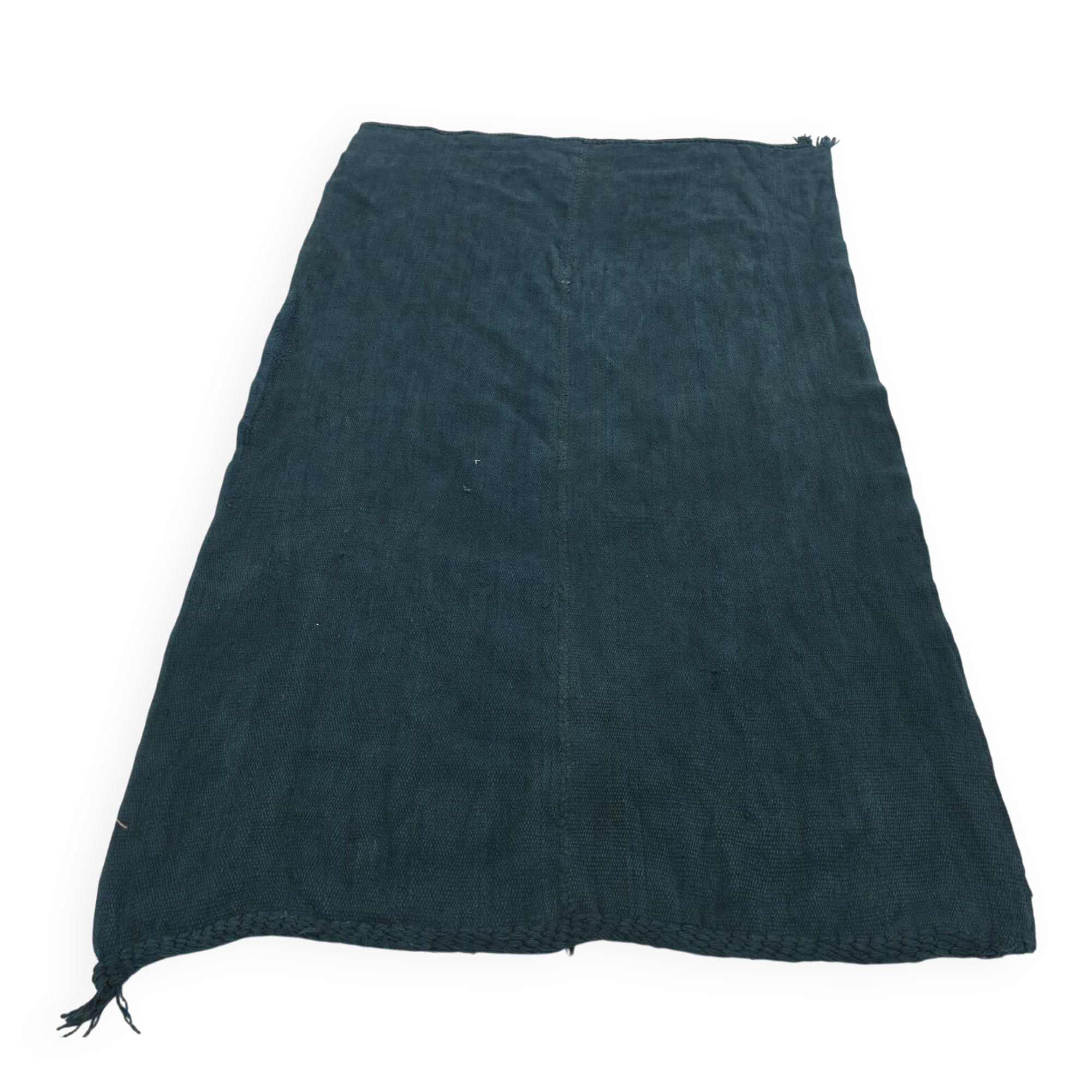 4x8 Deep Blue Decorative Turkish Kilim Rug, 128x235 Cm