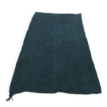 Tapis kilim turc décoratif bleu profond 4x8, 128x235 cm