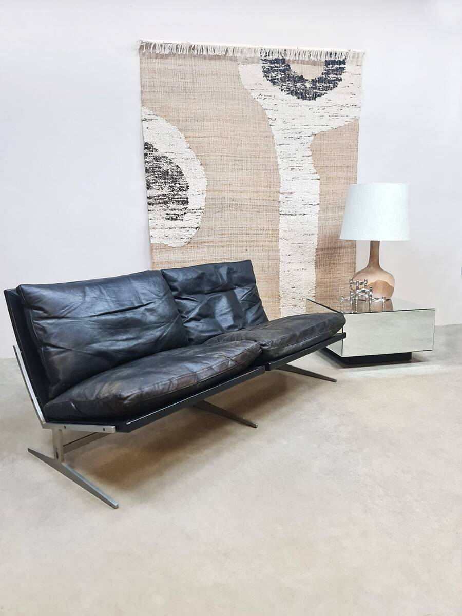 Vintage 2-seater leather sofa BO-583 1960s