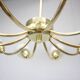 Brass and glass ten-arm chandelier from the mid-century, 1960s.
