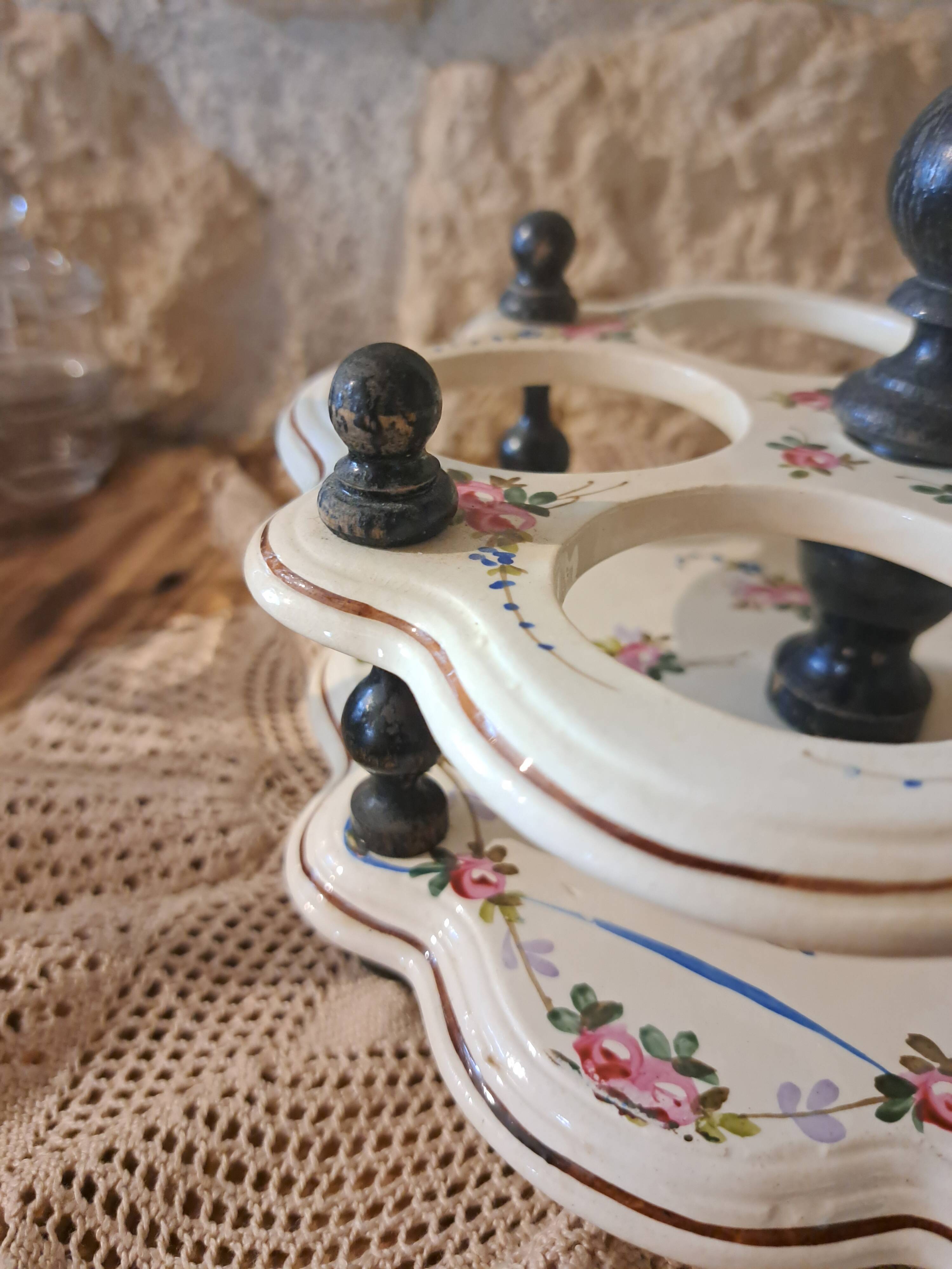 servant oil maker vinegar maker salt pepper shaker mustard pot Napoleon in Salins earthenware