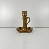 Stoneware hand candlestick