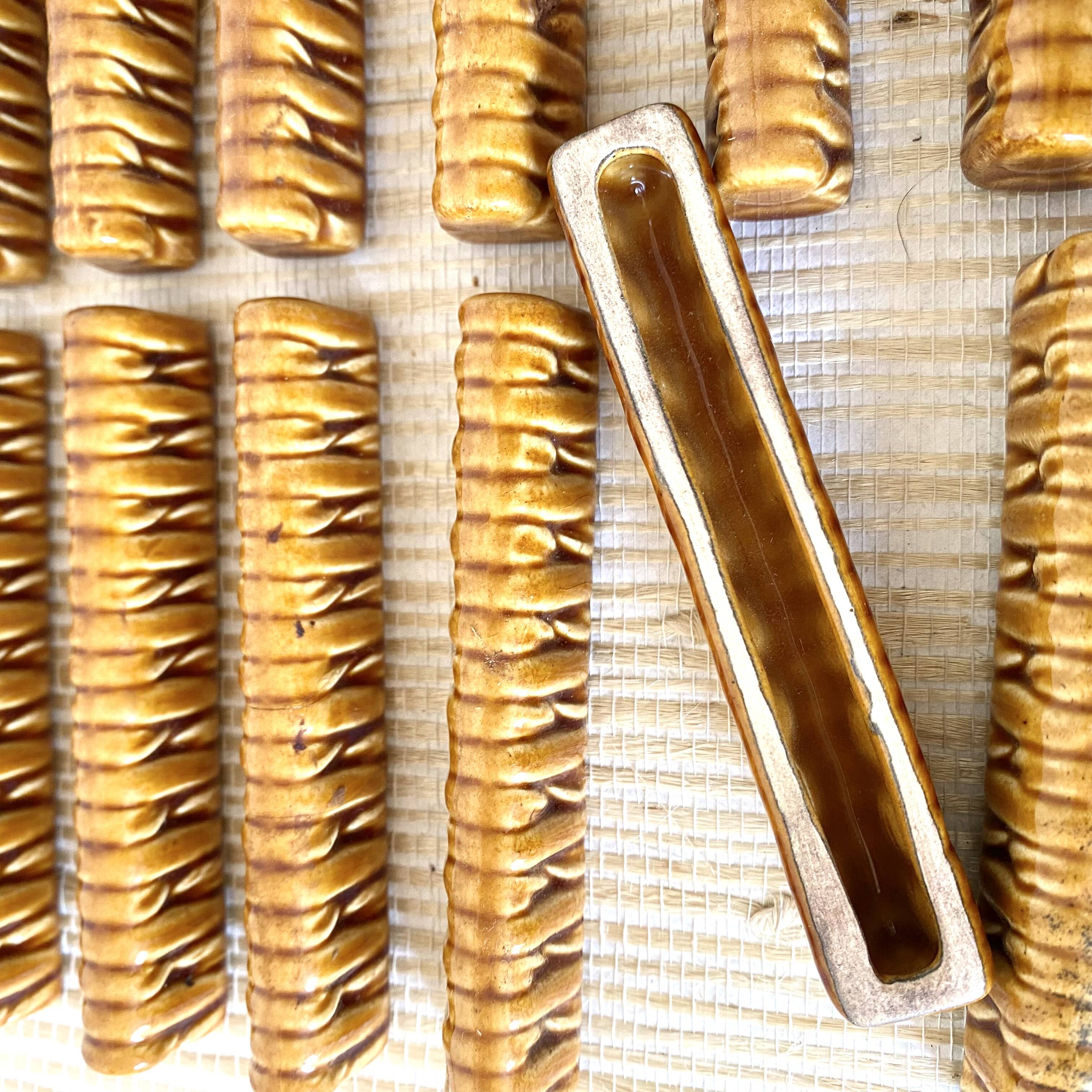 Braided effect ceramic knife holders, 1950s