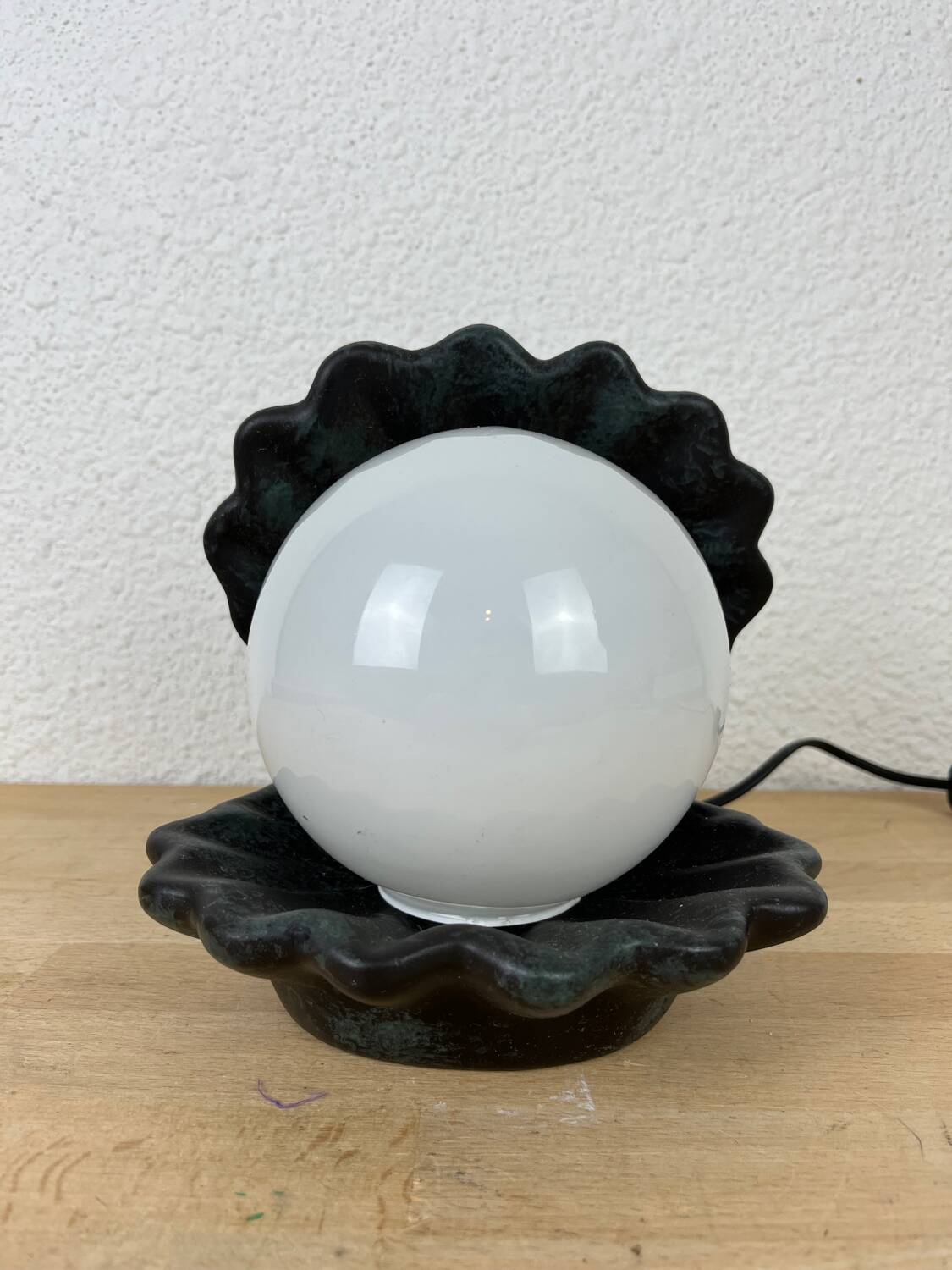 Lampe coquillage céramique vintage