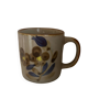 Vintage stoneware mug – Hand-painted floral pattern – Art Deco style