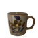 Vintage stoneware mug – Hand-painted floral pattern – Art Deco style