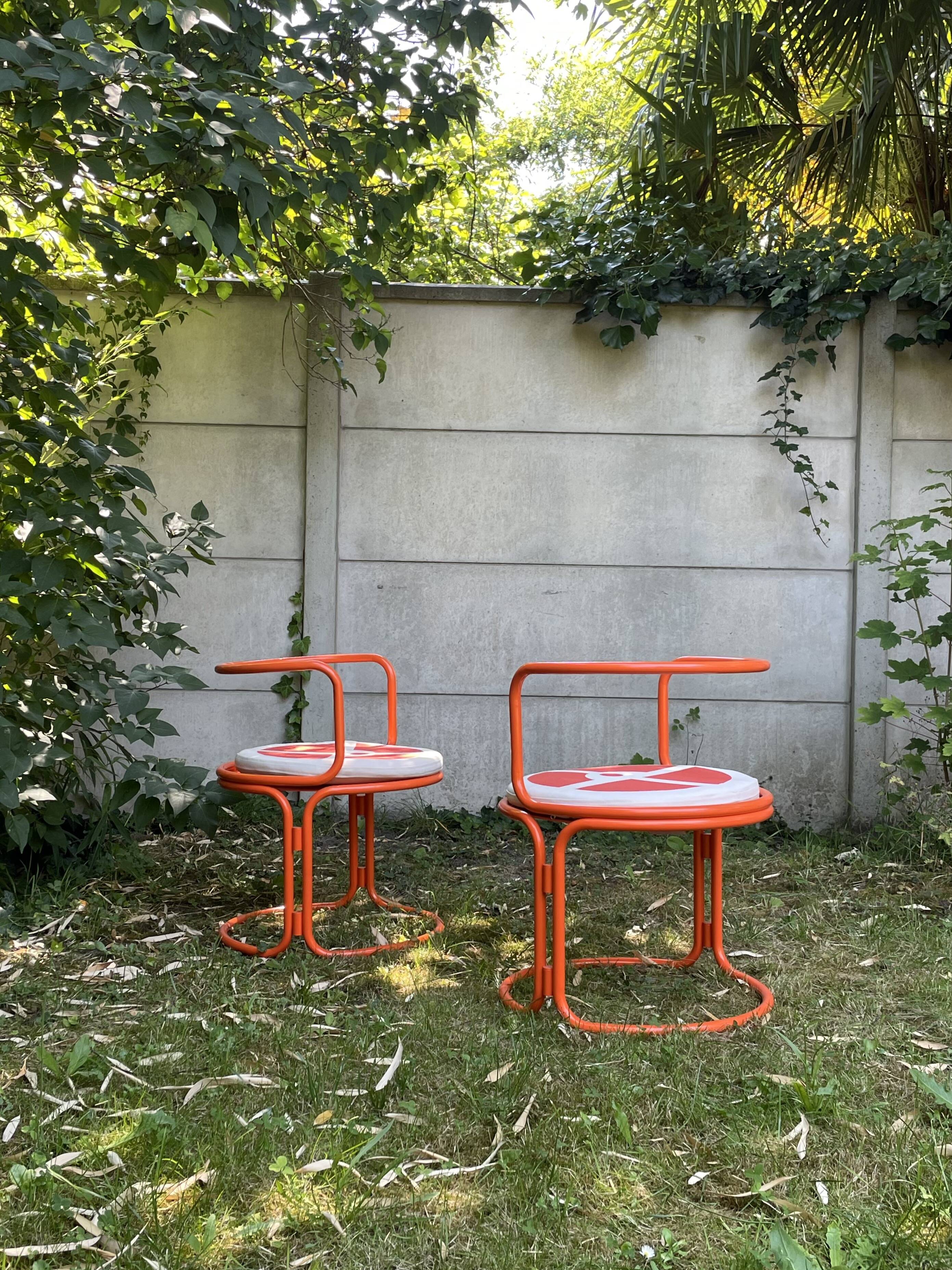 Pair of Gae Aulenti armchairs for Prisunic