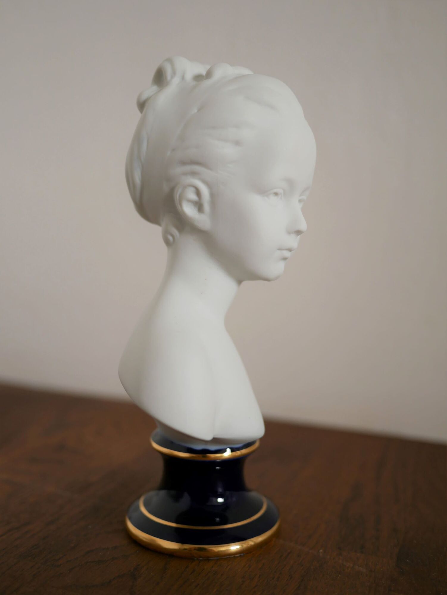 Limoges porcelain girl bust by C.Tharaud