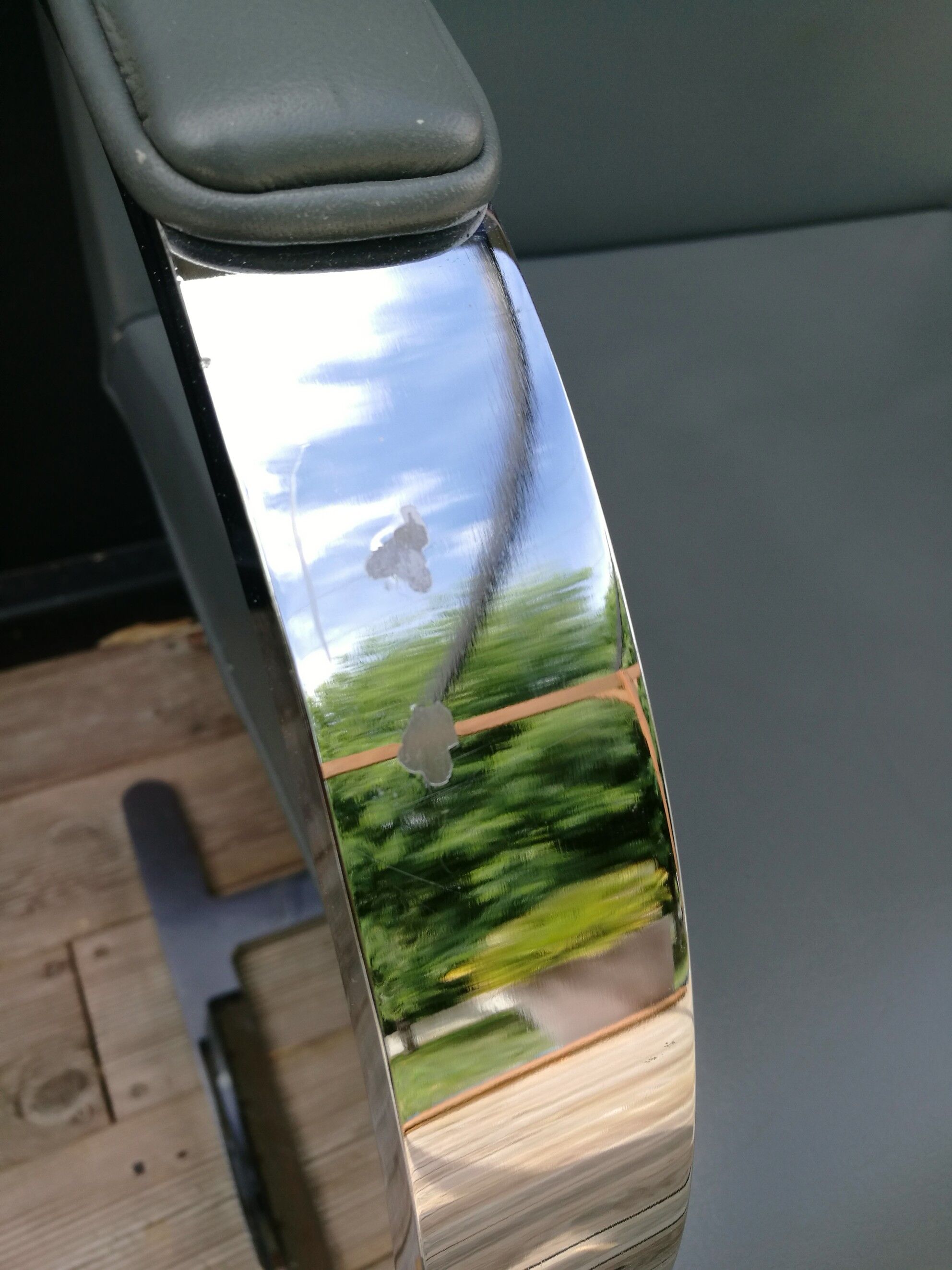 Gray skai chrome design armchair