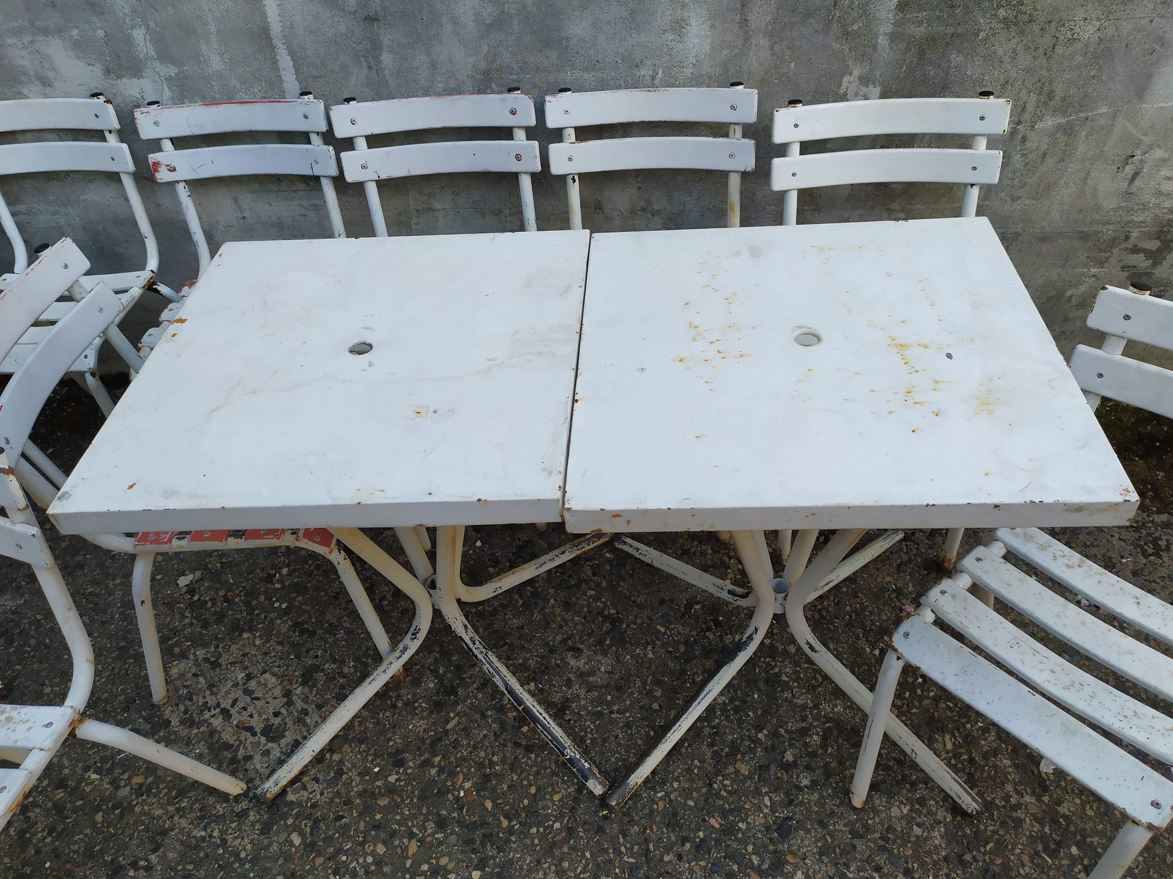 Set of chairs and tables bistro metal