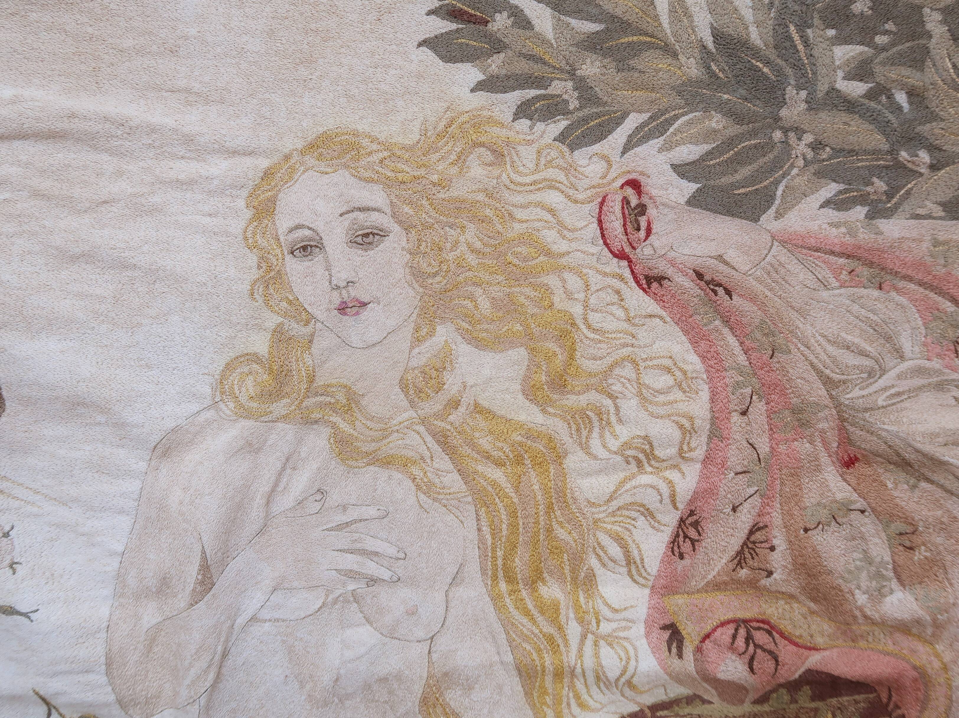 Broderie de soie de sandro botticelli « la naissance de vénus », 1930