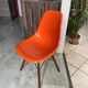 A dsw fiber red orange dowel walnut eames herman miller vintage 70 chair