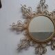 Vintage gold metal sun mirror