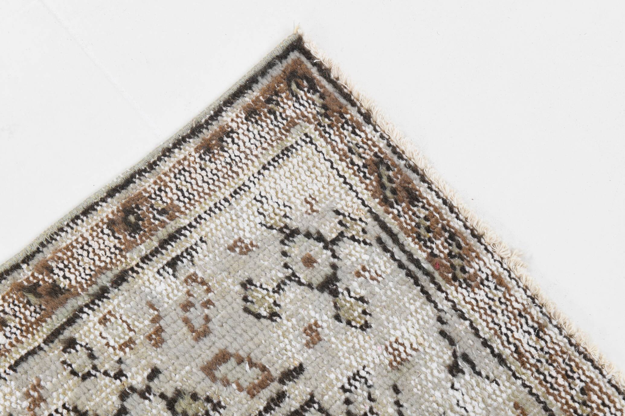 5x9 Brown & Beige Madallion Pattern Vintage Rug, 171x267Cm