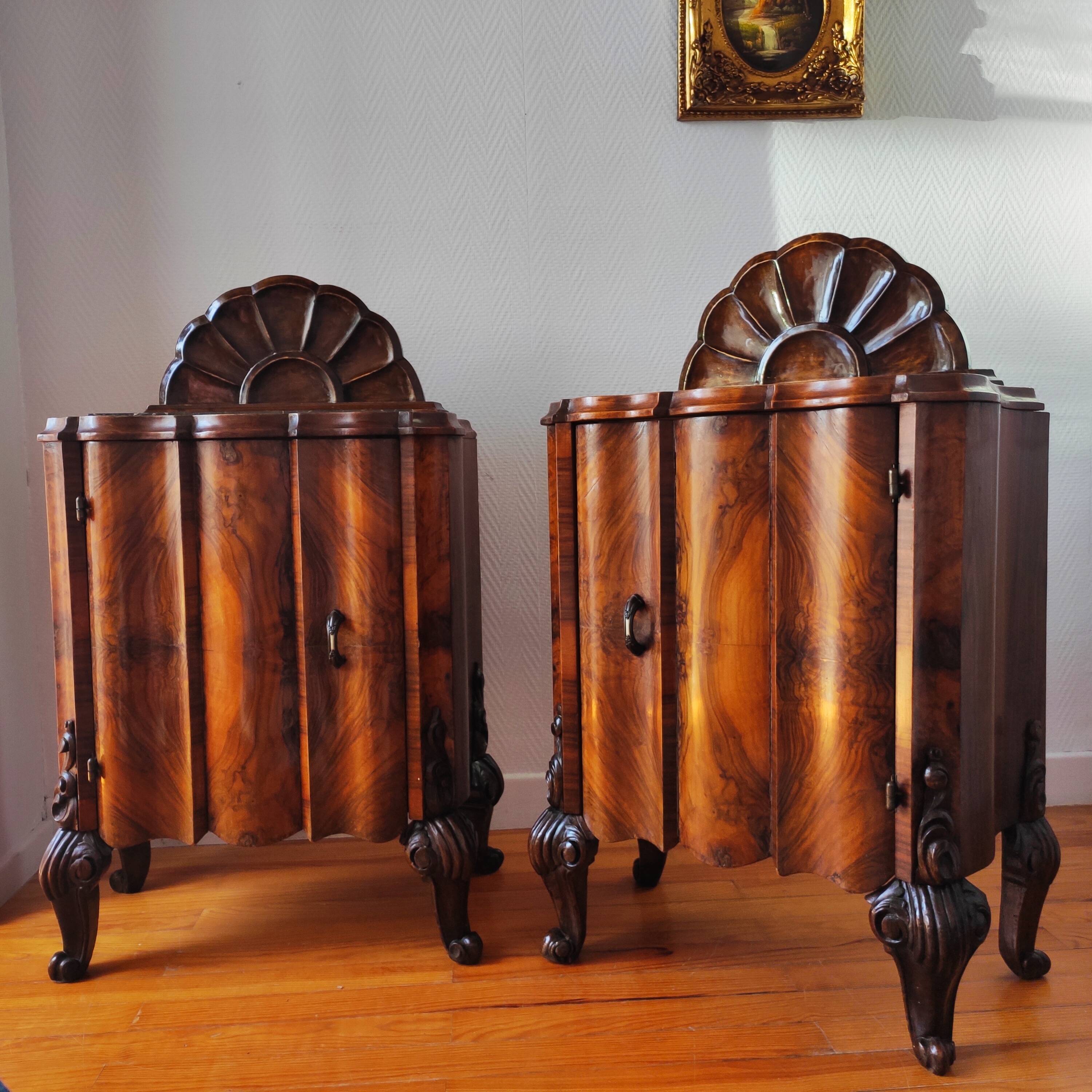 Pair of Italian Art Deco bedside tables