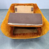 Pair of Italian Space Age Lounge Chairs, Orange Upholstery, 1970s