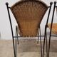 Vintage wicker and black steel chair
