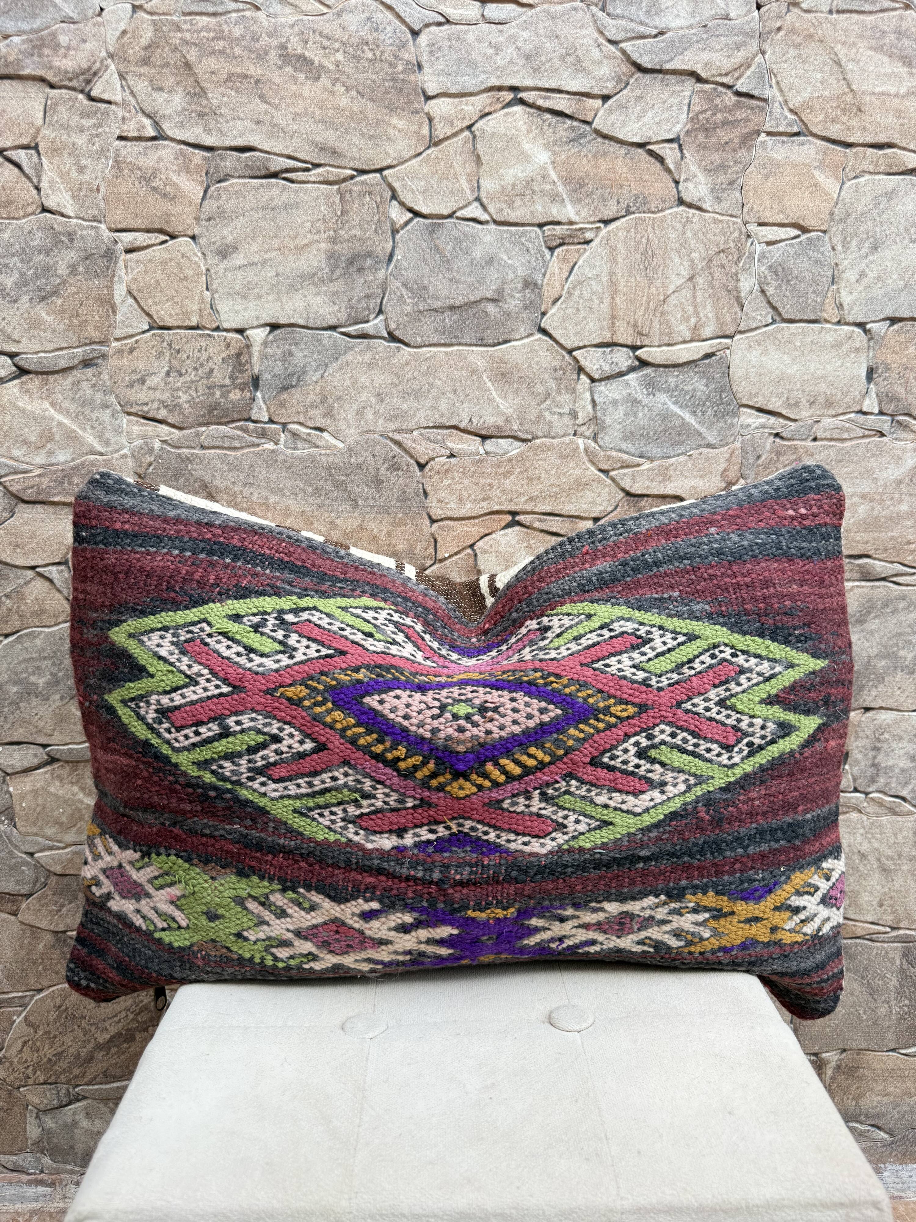 Vintage Moroccan Berber wool cushion cover