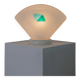 Murano glass table lamp - shell silhouette, frosted glass with blue detail - postmodern Memphis style, 1980s Italy - bedside lamp, gift idea